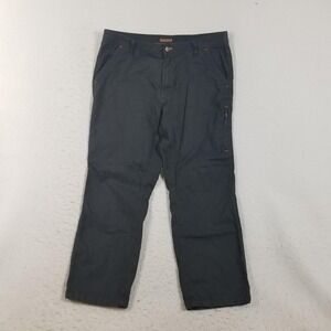 Outdoor Life Pants Mens 36x29 Black Cargo Canvas Nylon Relaxed Hiking Work